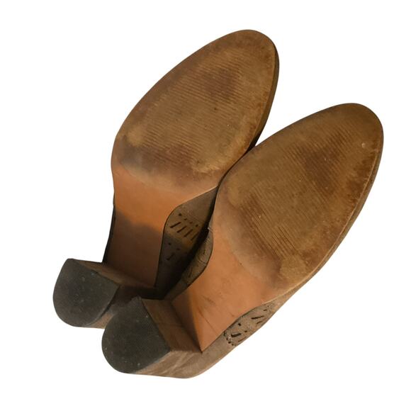 ISOLA ANKLE BOOTS Womens 6.5 Evoda Taupe Suede Laser Cut Pinked Edge Bootie - Picture 14 of 14